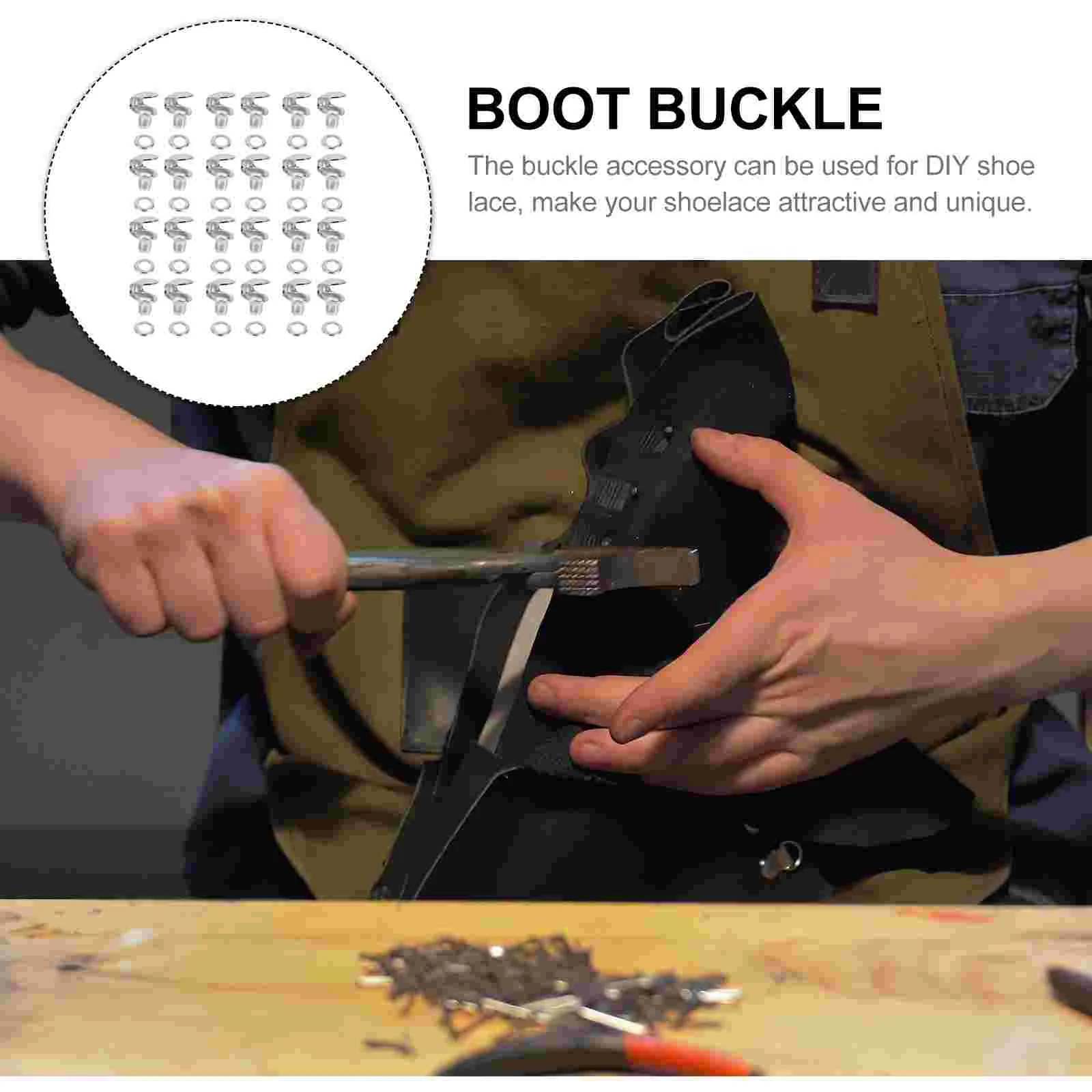 Boot Hook Eyelets Shoe Boots DIY Buckle Shoelace Buckles Set Hooks Brass Travel