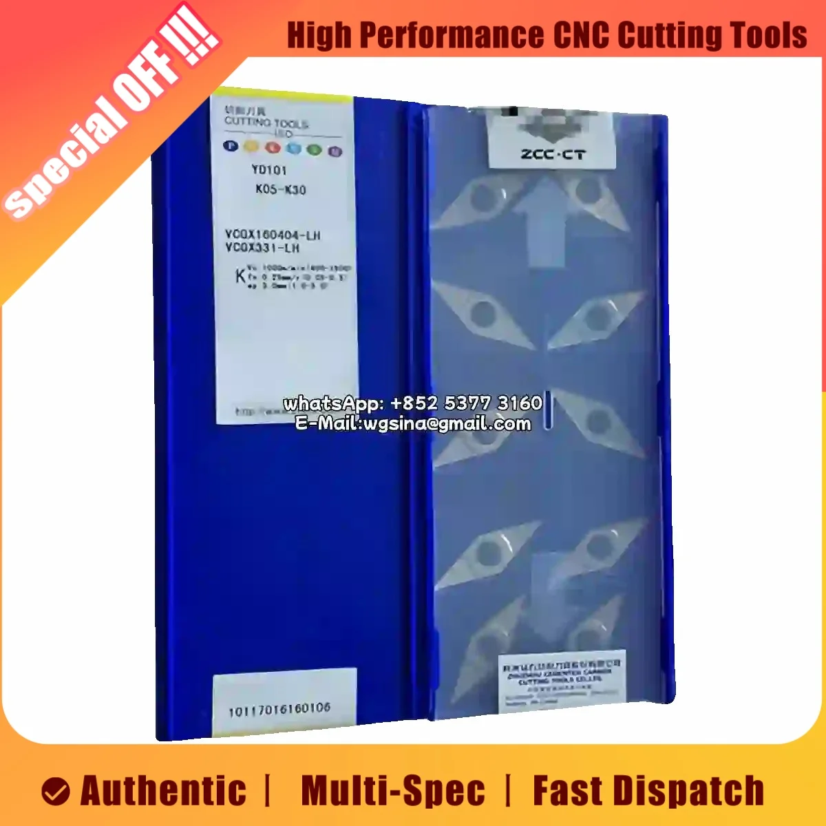 

ZCC CT Carbide Turning Inserts VCGX VCGX16 VCGX1604 VCGX160404 VCGX160402 VCGX110302 VCGX110304 LH YD101