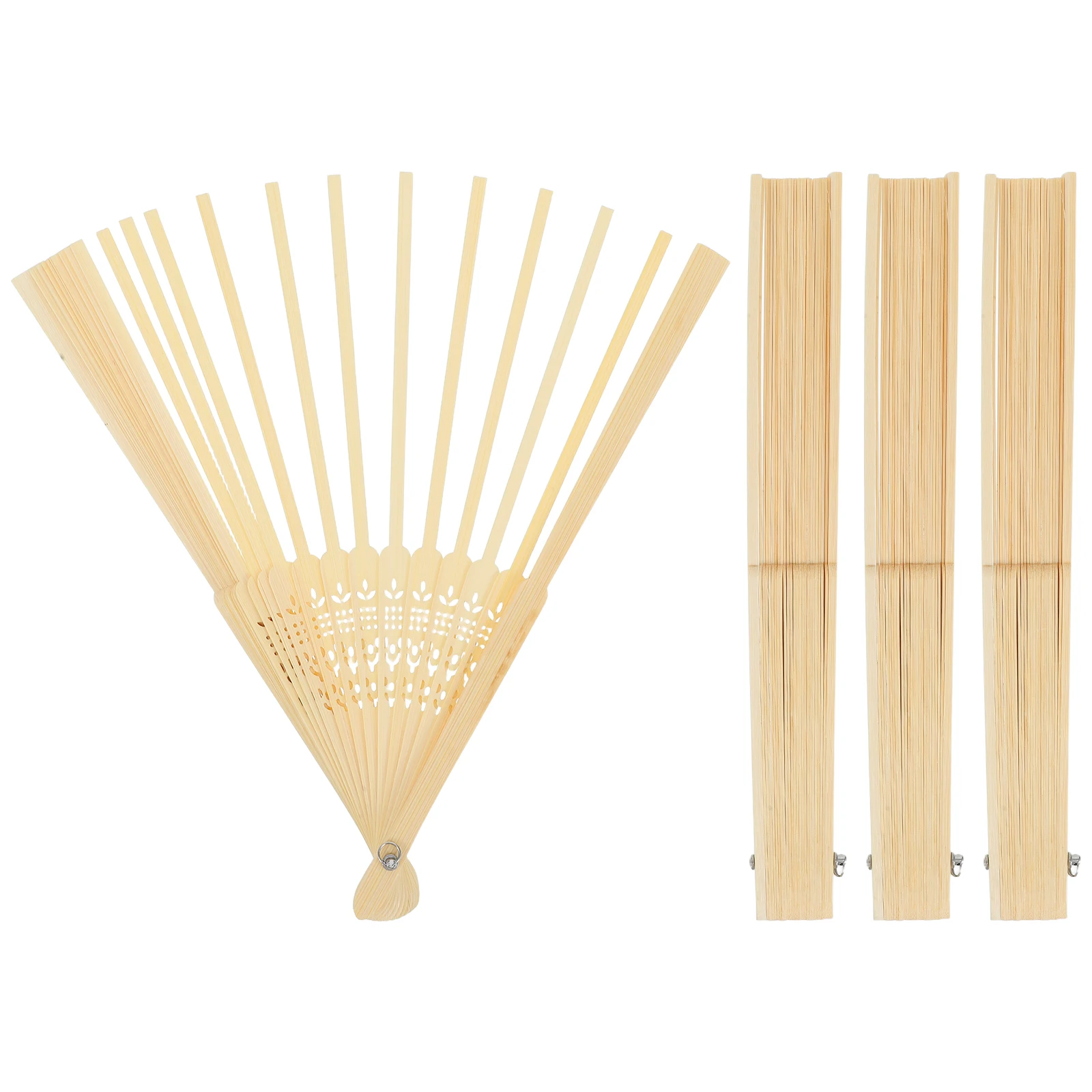 4pcs Unfinished Fan Frame Bamboo Folding Fan Frame For Diy Craft Japanese Style Spines Ideal For Weddings Parties And Home Decor