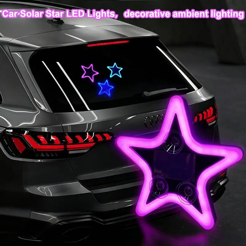 Solar Star LED Lights 16 Piece Set for Car Rear Triangular Window Stylish Night Drive Illumination