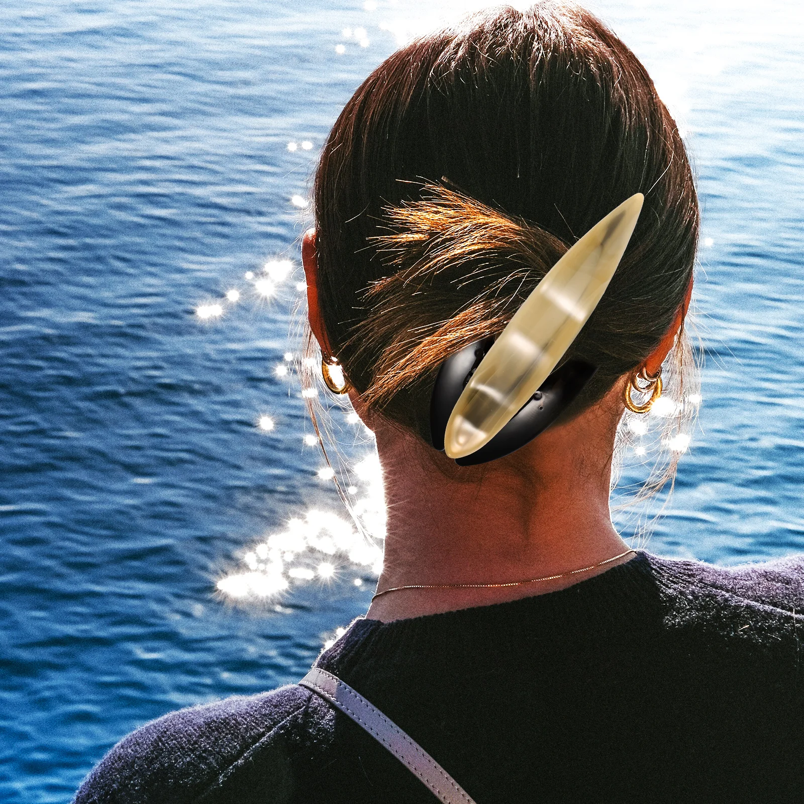 

Large Hair Claw Clips Oval Pins for Women Elegant Decorative Reusable Ponytail Barrettes Styling Accessories Acetic Acid