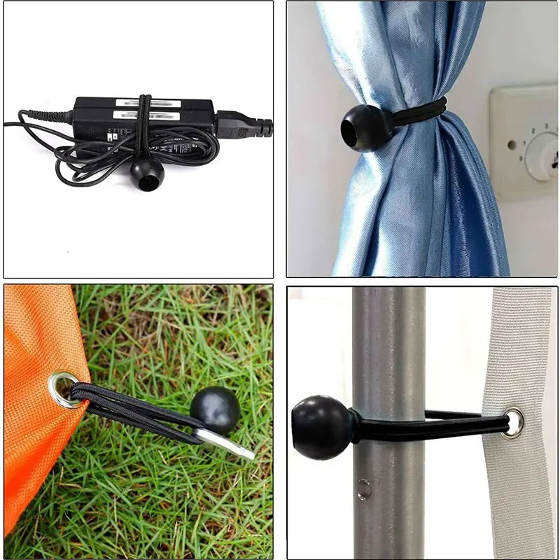 90 Pcs Bungee Cord With Balls Elastic Ties Bungee Toggles Ties For Marquees,Tents Banners,Flag Poles,Tarp-A68E