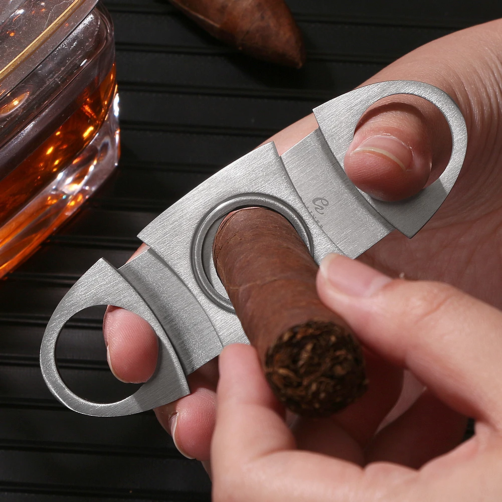 GALINER Professional Cigar Knife Stainless Steel Smoking Accessories Tobacco Cutting Cigar Cutter Luxury