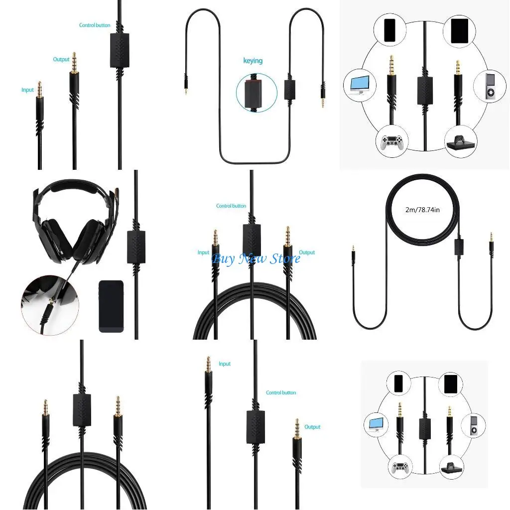 20CE كابل صوتية صوتية احترافية لـ A10 و A40 و A30 سماعات الرأس Crystal Clear Clear Close Sound 3.5Aux Line #1