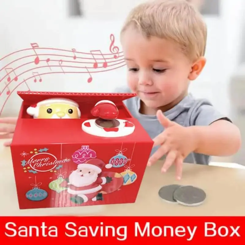 

Santa Saving Money Box Automated Cat Thief Money Saving Boxes Electronic Stealing Money Bank Saving Box Coin Savings Box