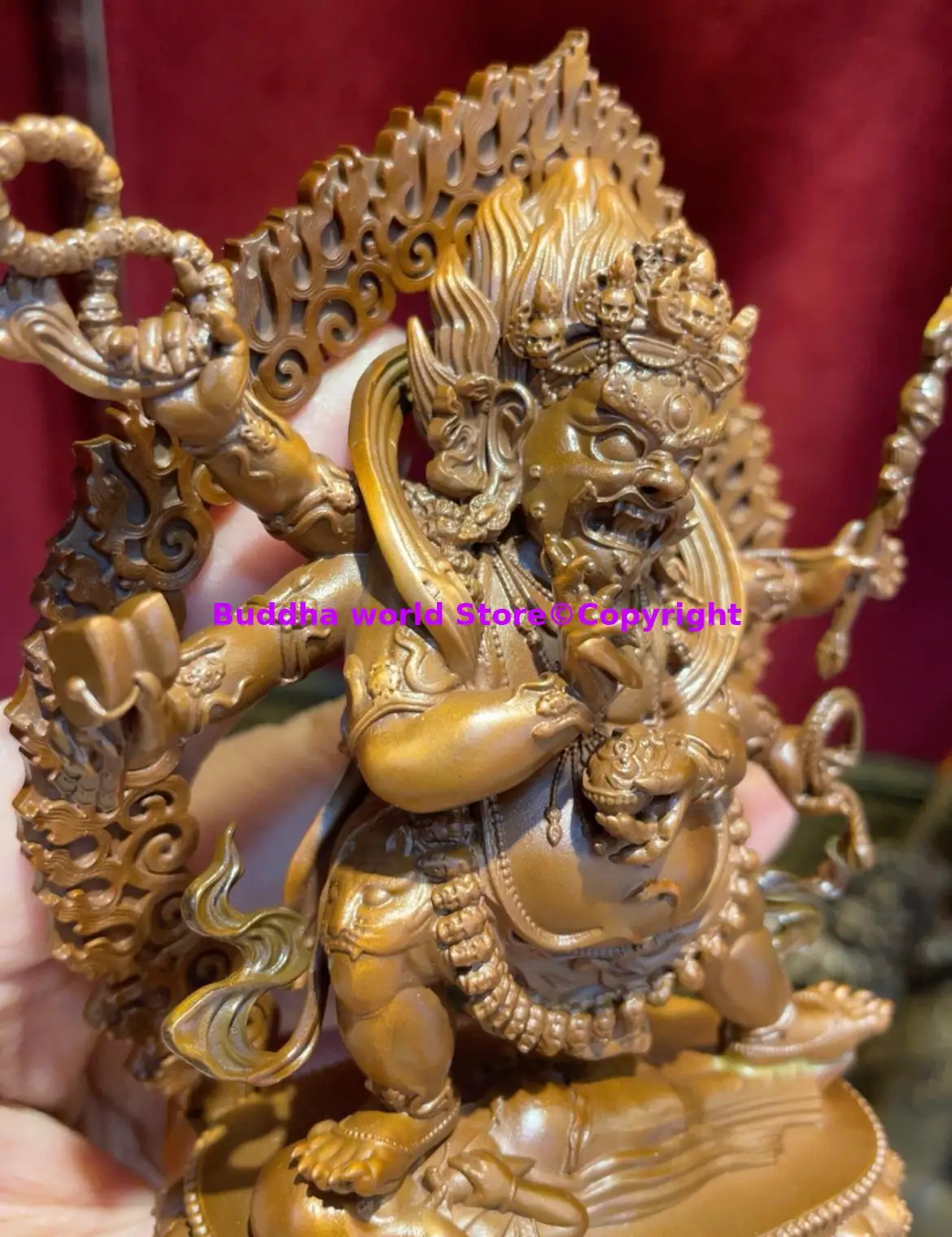 COPPER MA HA GA LA Six arm Mahakala Exorcism buddha statue tibet buddhist altar supplies HOME family temple buddhist worship