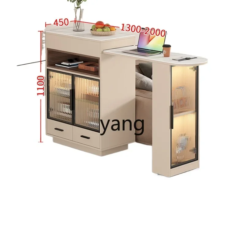 

L'm Cream Wind Retractable Bar Table Household Wine Cabinet Partition Cabinet