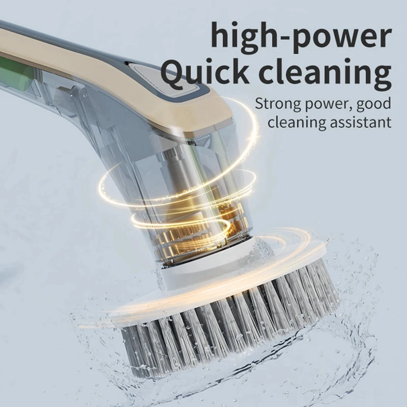 Electric Spin Scrubber  Shower Scrubber Ipx7 With 7 Replaceable Brush Heads And Adjustable Removable Extension Handle A