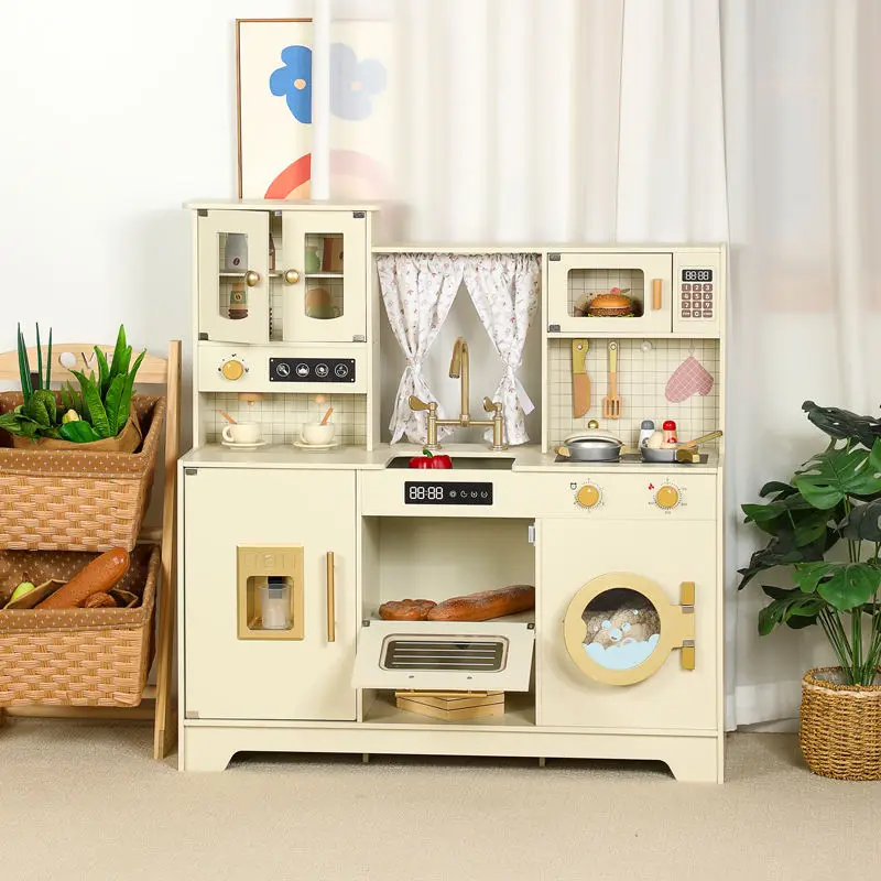 Children's play set with refrigerator stove pot pretend cooking toy