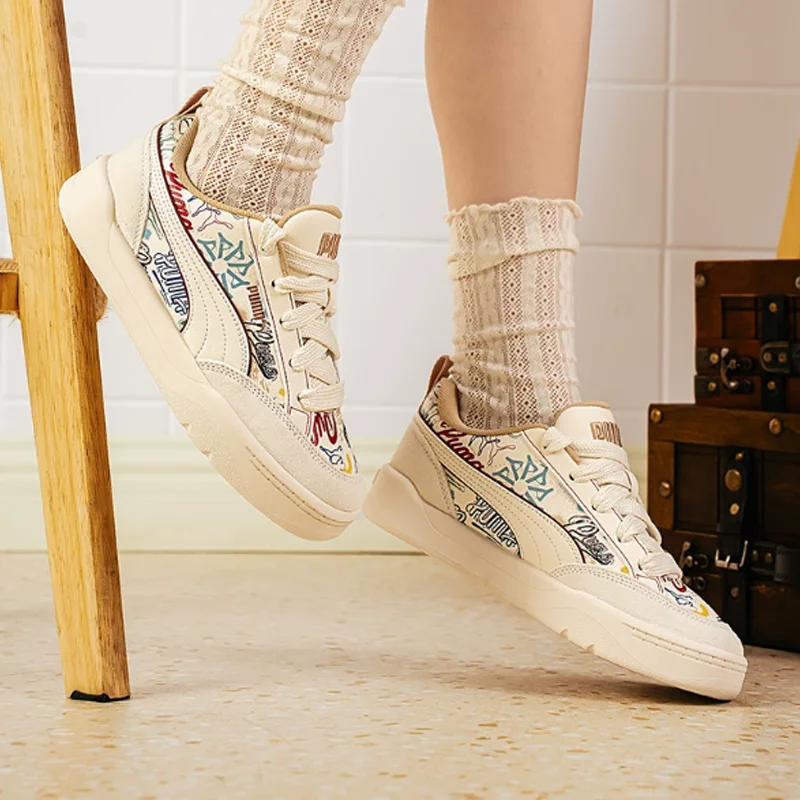 PUMA Unisex Summer Graffiti White Chunky Bread Sneakers Low Top Casual Skate Shoes 405258-02