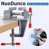Mini Bench Vise Aluminium Alloy Table Bench Clamp Vise Adjustable Table Clamp for DIY Projects Carving Fixed Fixture Flat Plier