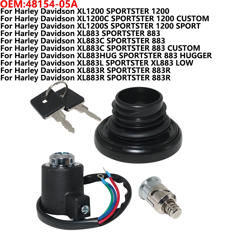 

Крышка топливного бака, переключатель зажигания для Harley Davidson SPORTSTER 883 883R 1200 XL883R XL883 XL1200 XL1200C XL1200S XL883C HUGGER 48154-05A