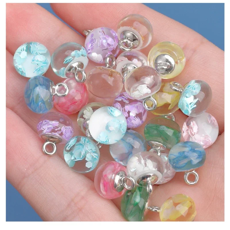 10pcs Round Resin Buttons Beautiful 10mm Small Round Buttons Transparent Shank Button Cheongsam Accessories