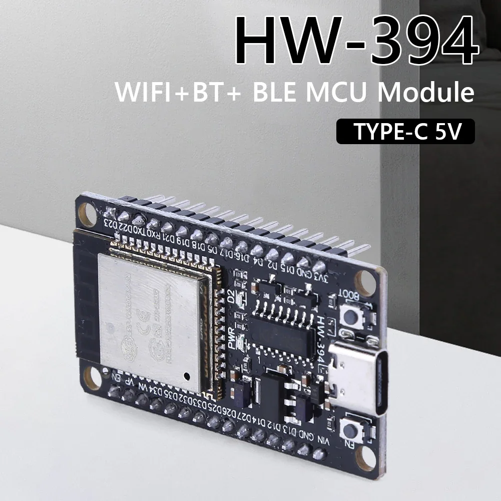 ESP32 WROOM-32 Development Board 5V TYPE-C CH340C WiFi+Bluetooth Ultra-Low Power Consumption SPI Flash 32Mbits Wireless Module