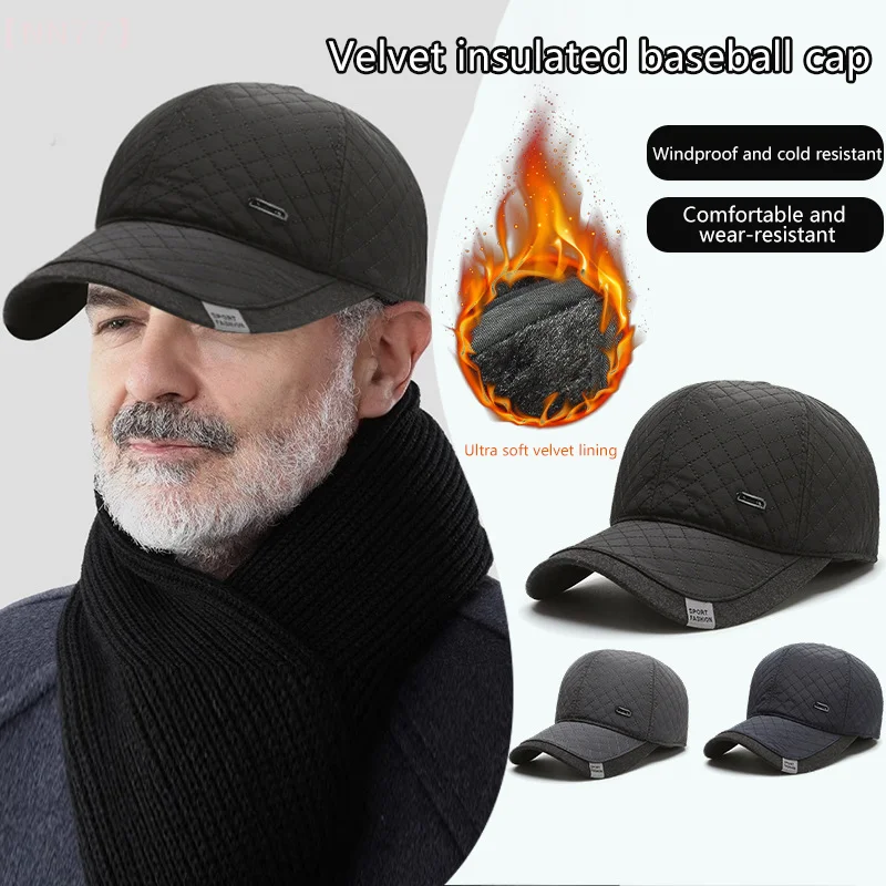 Thicker Baseball Cap Men Warm Autumn Winter Trucker Hat With Earflaps Middle-aged Elderly Hat Ears Protected Visors Dad Caps