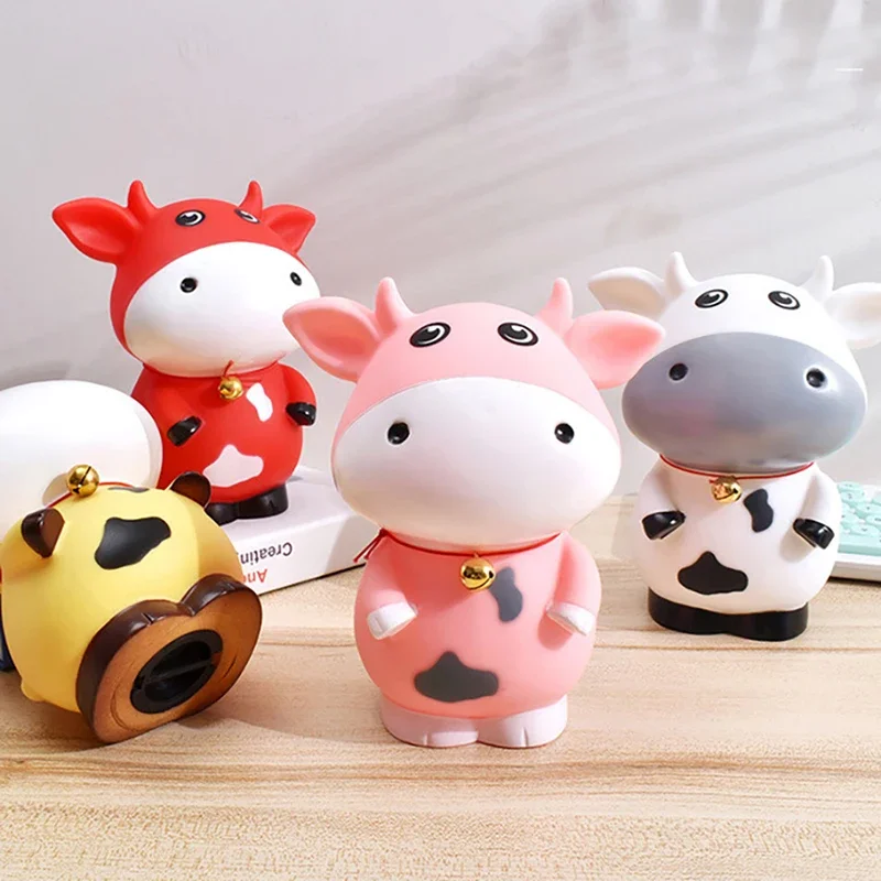 3 Sizes Piggy Bank For Paper Money Animal Cow Safe Money Box For Kids Creative Children Gifts Coins Cash Box Home Decoration