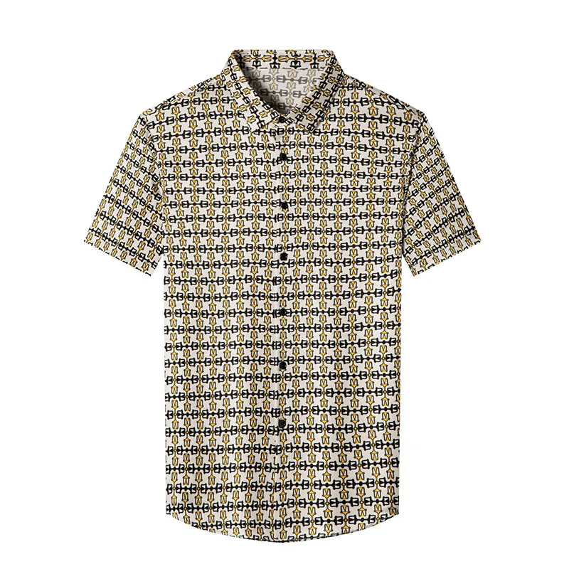 Men's summer short sleeve silk shirt 2025 pioneer men's wear