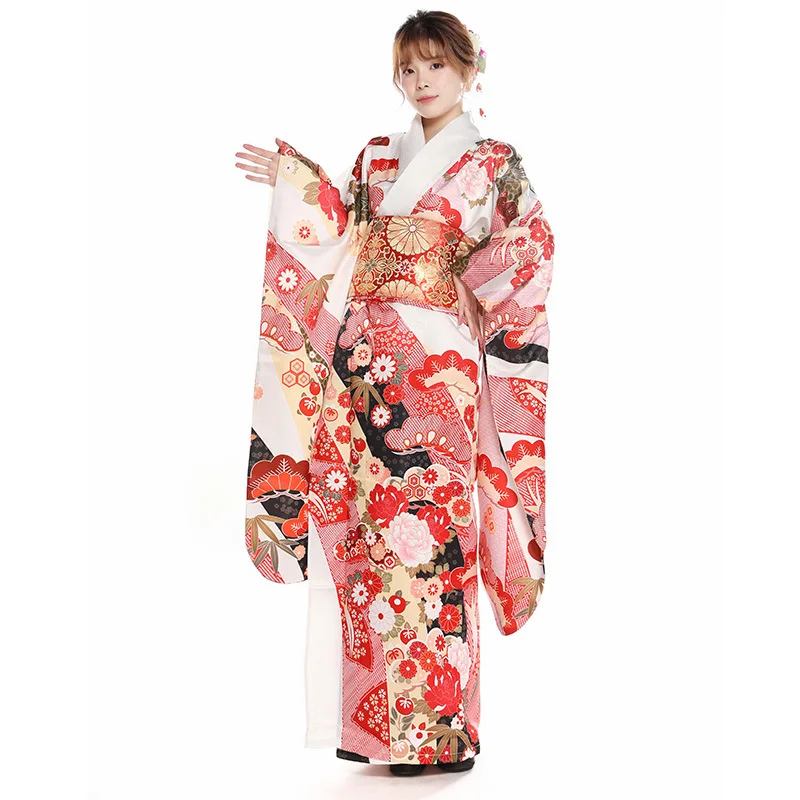 

Japanese kimono women's traditional vibrating sleeve kimono version set, adult gift, formal kimono set