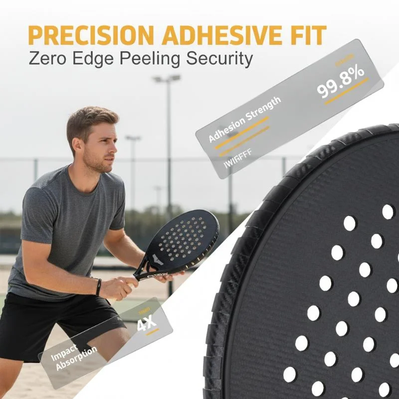 Transparent/Black TPU Plaid Padel Accessories Padel Racquet Frame Padel Printer Frame Racket Protector Tape