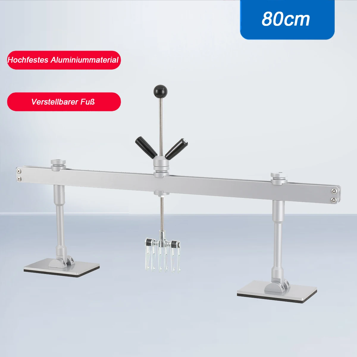 PDR Dellenzieher-Werkzeug 80cm Brückentyp Lackfreies Dellenreparatur-Set für Karosseriereparaturen, Verstellbare Füße, Gleithammer mit 6-Klauen-Haken für Auto-Dellenreparatur und Karosseriereparatur –