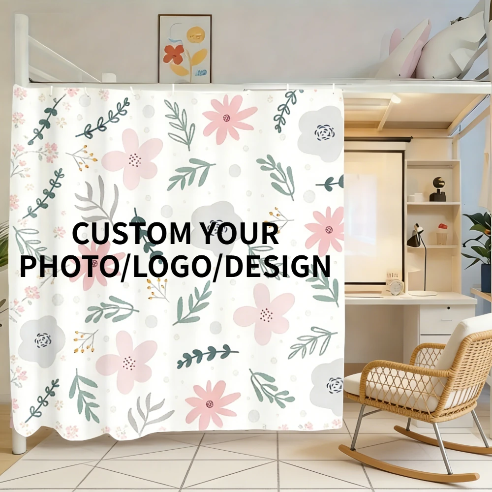 

2D FLAT 1pc/2pcs/3pcs Custom Polyester Dormitory Bed Curtains with Your Pattern, 135x200 Cm/45.28x78.74 Inch, Essential for Dorm