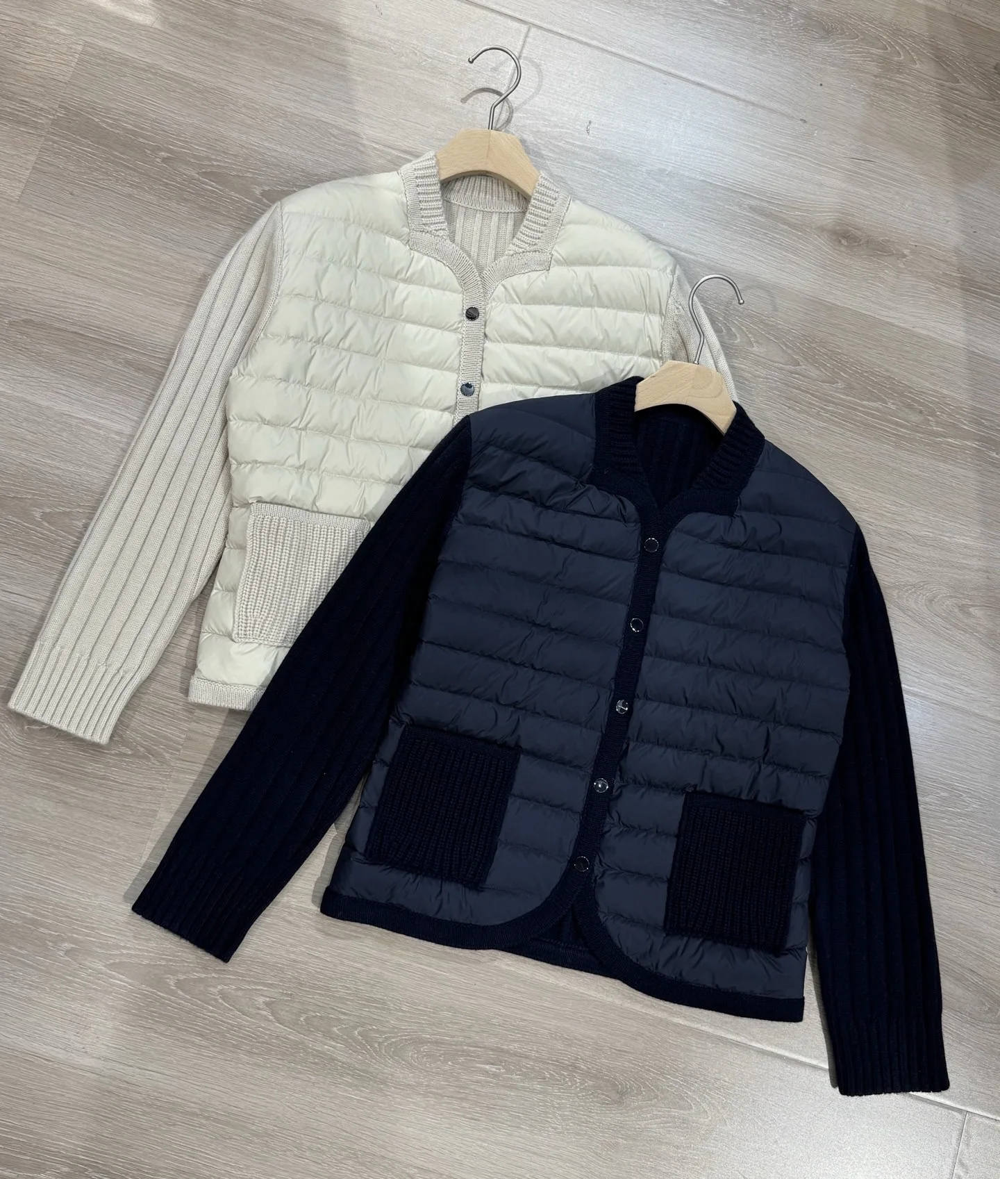 

Lightweight Lambskin Goose down Jaet Casual Collar Women's Faion Splicing Sle Long Sve Pure Color Single Button