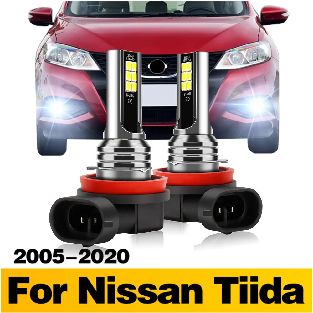 

2 светодиодные лампы автомобиля передние противотуманные фары H8 H11 H16JP для Nissan Tiida 2005 2006 2007 2008 2009 2010 2011 2012 2013 2014 2015 2016-2020