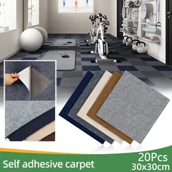 20pcs Carpets Floor Mats Tiles Sticker Adhesive Stickers Carpet Peel And Stick Removable For DIY Home Furnishings Indoor Hallway