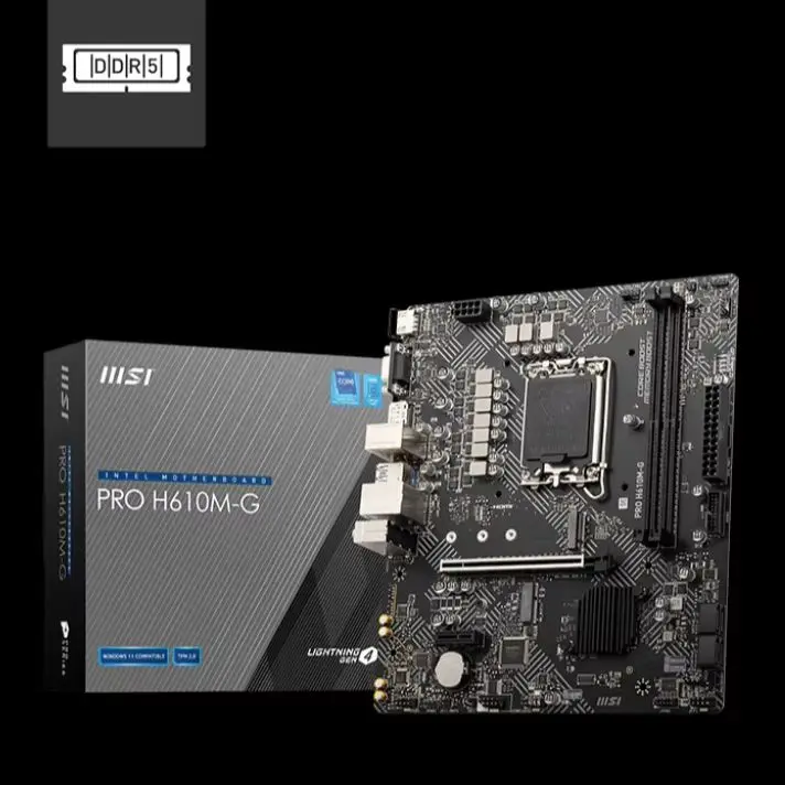 MSI Mainboard PRO H610M-G DDR5 Computer Motherboard Support CPU 14400F /13400F/13490F(INTEL H610/LGA1700)