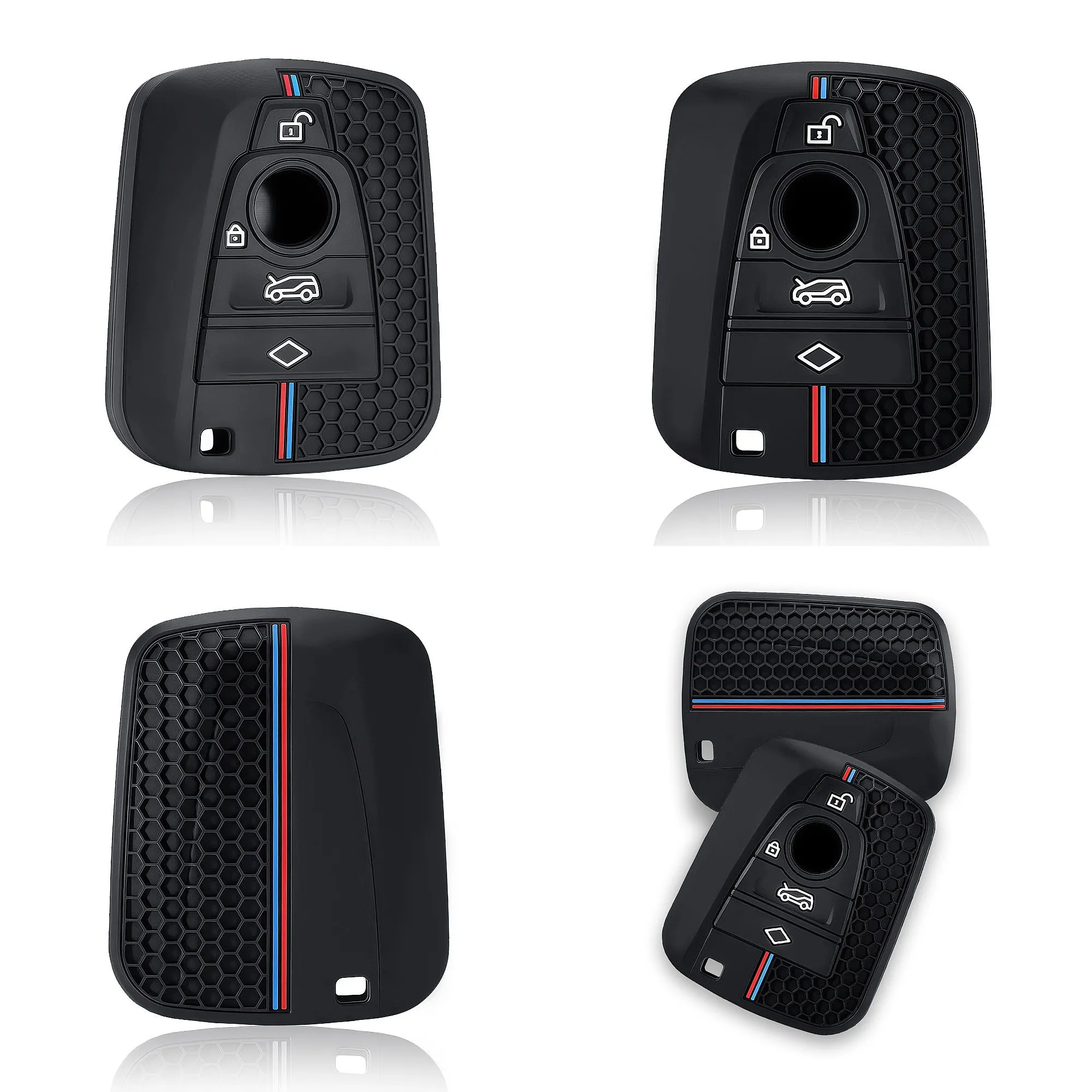 2026 Fashion 4 Buttons Silicone Remote Car Key Fob Cover For 2015-2017 BMW i3 i8 Series Sport Racing Style Auto Key Shell
