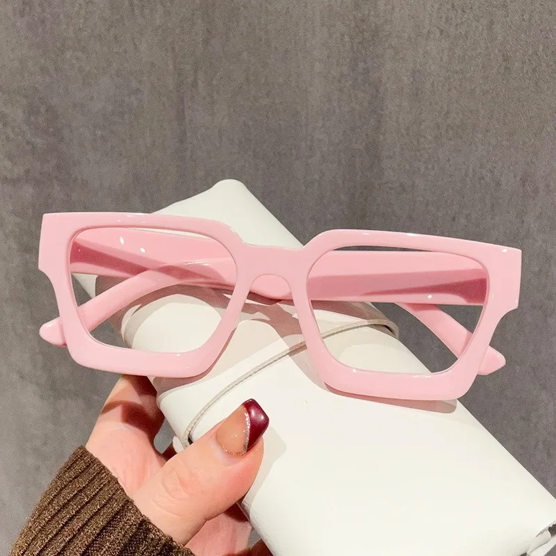 Gafas cuadradas grandes Anti luz azul para mujer, gafas de tendencia para computadora, gafas ópticas transparentes