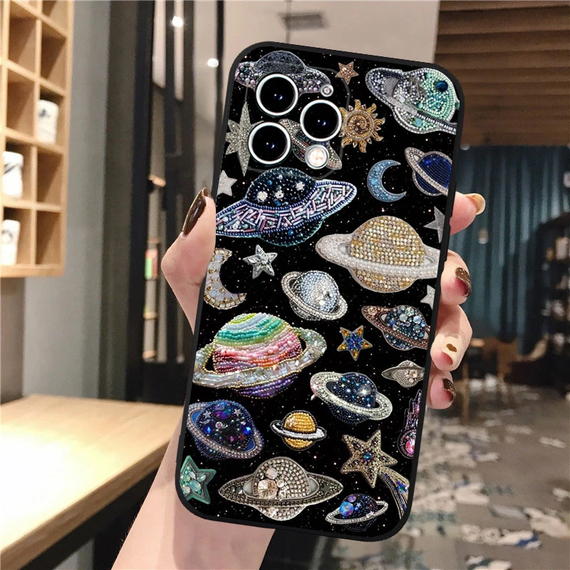 Beadart Beauty Beads Planets Aesthetic Phone Case For iphone 16 15 14 Pro Max 16 15 14 13 12 Pro 15Plus iphone 11