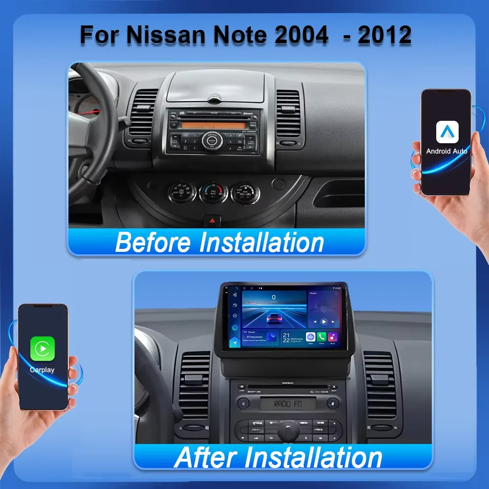 Android 16 For Nissan Note 2004 2005 2006 2007 2008 - 2012 Car Stereo Radio Multimedia Player GPS Navigation Carplay Auto 5G