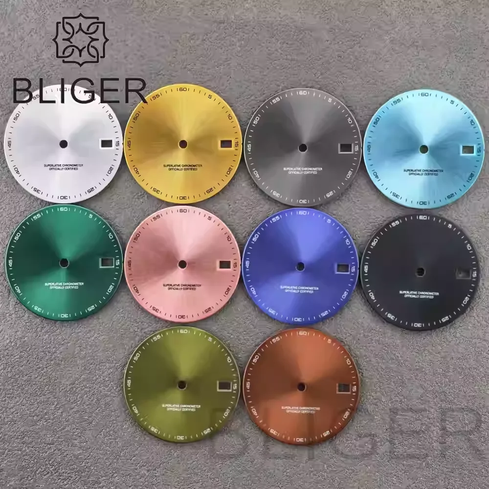 BLIGER High Quality 29mm Customizable Logo Watch Dials With 3 o'clock Date Window Suitable For NH35A Movement Watch Accessories