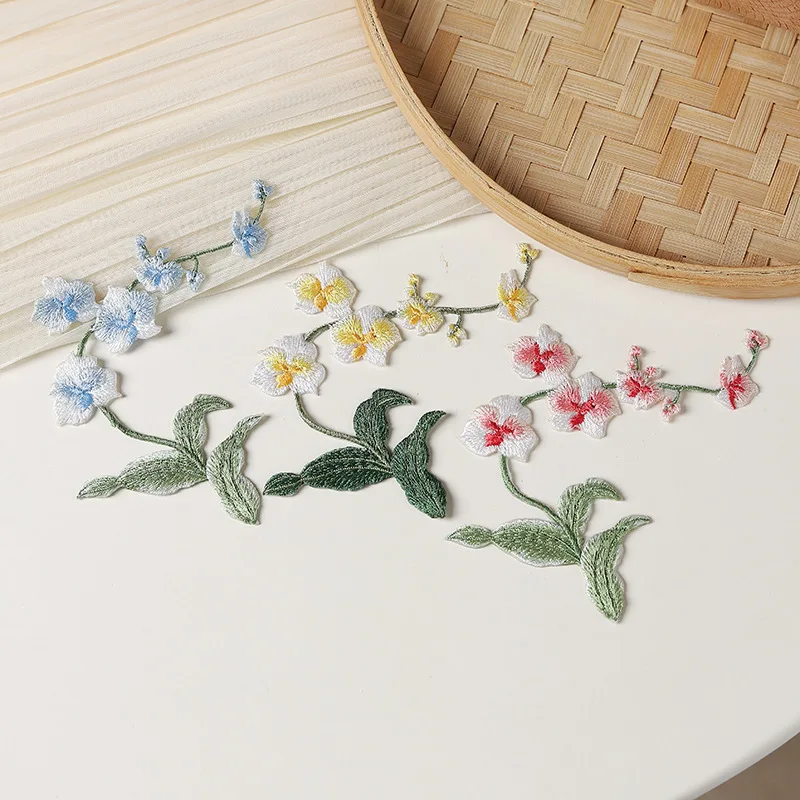 3D Butterfly Orchid Patches Iron-on DIY Clothes Hats Skirt Legging Hair Clips Decor Accessories Applliques