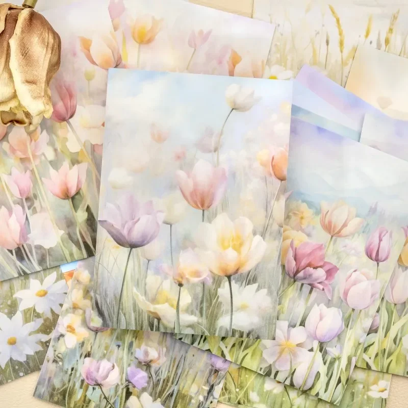 12 قطعة الظل زهرة ملونة زهرة المشهد ملصقات لكل حزمة الزهور بلوم المواد لوازم القرطاسية سجل القصاصات 178*115 مللي متر
