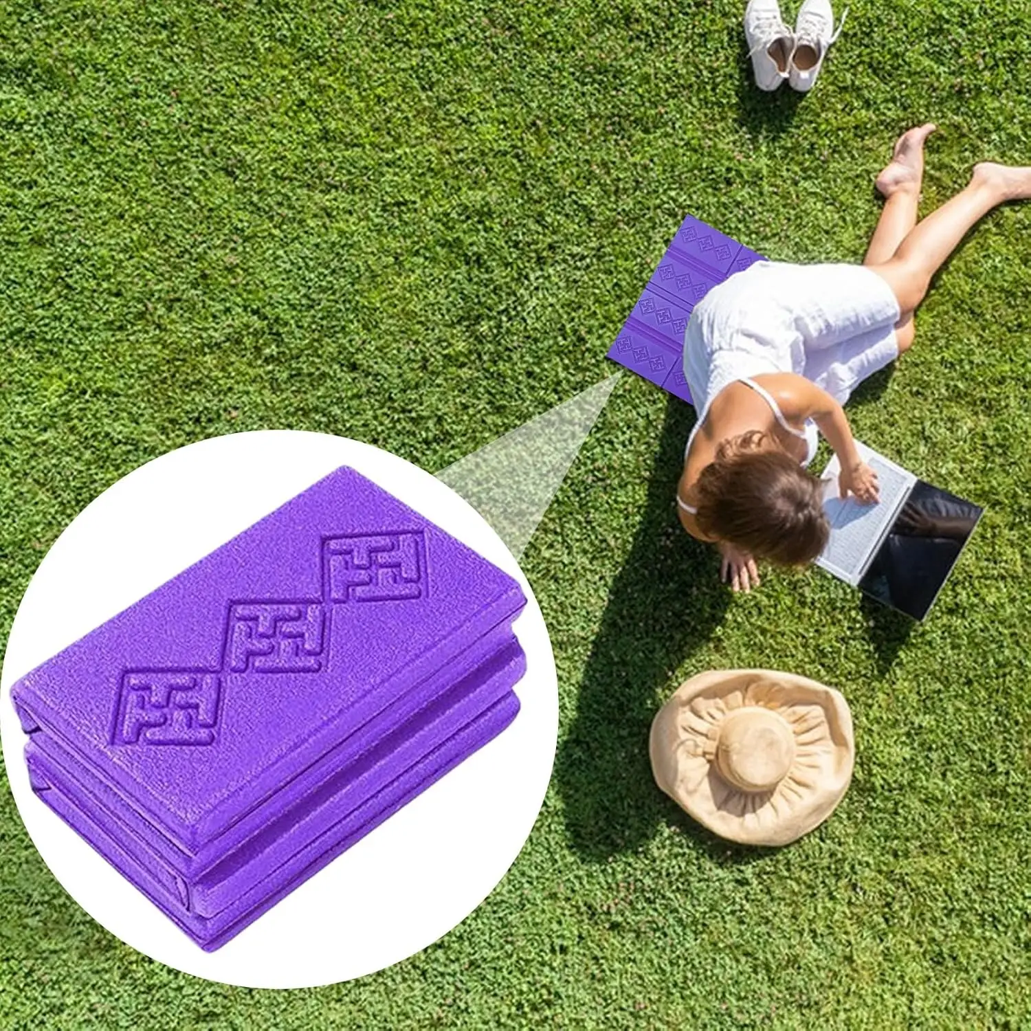 Faltbares Schaumstoff-Sitzkissen, Wasserdichtes Tragbares Outdoor-Sitzkissen, Leichte Matte für Wandern, Camping & Stadionbesuche