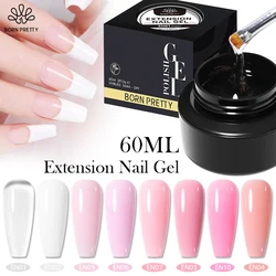 BORN PRETTY 60ml Clear Nail Extension Gel Acrylic UV Gel Soak Off Crystal Quick Extension Finger Hard Gel Nail Tips Manicure