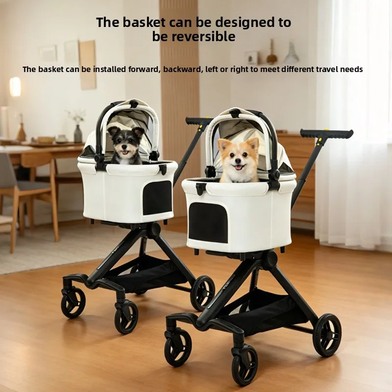 

Foldable Pet Stroller Integrated Pet Outing Stroller Dog Walking Cat Trolley