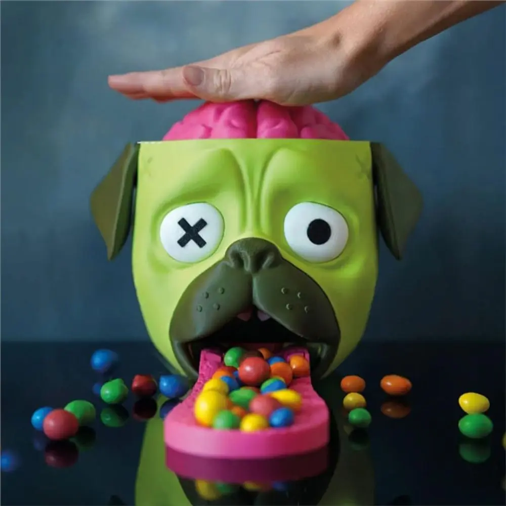 

Trend Push Pug Candy Dispenser Zombie Pug Automatic Dispensing Zombiepug Candy Machine Spooky Style Candy Storage Container Gift