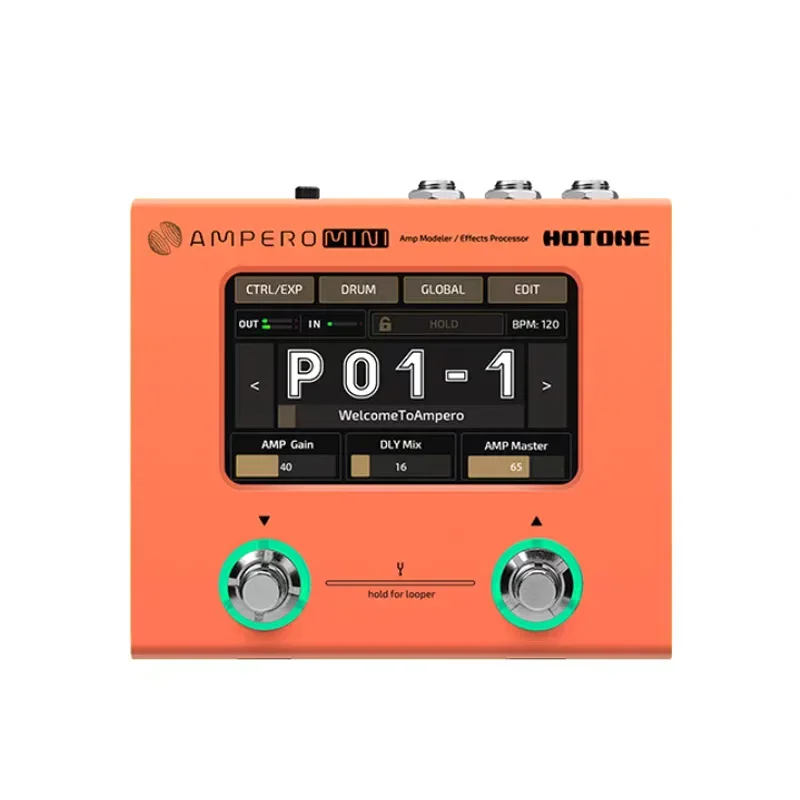 Hotone Ampero Mini Electric Guitar Multi-Effects Processor for Bass & Acoustic Guitar with Digital Sound Card and Amp Simulator