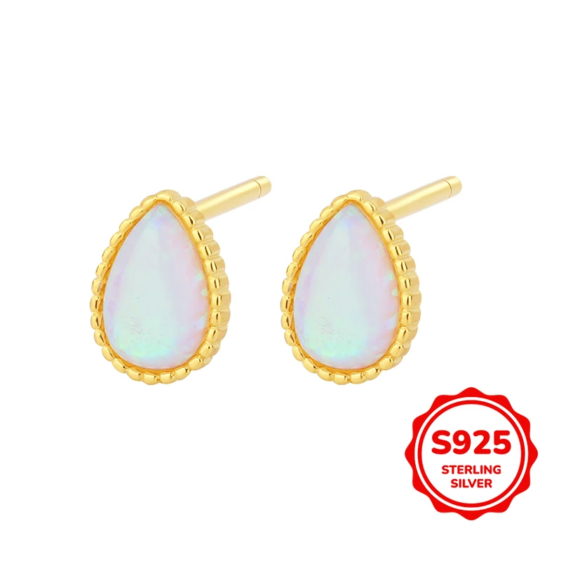 

Exquisite Romantic Genuine S925 Silver Water Drop Moonstone Women's Earrings