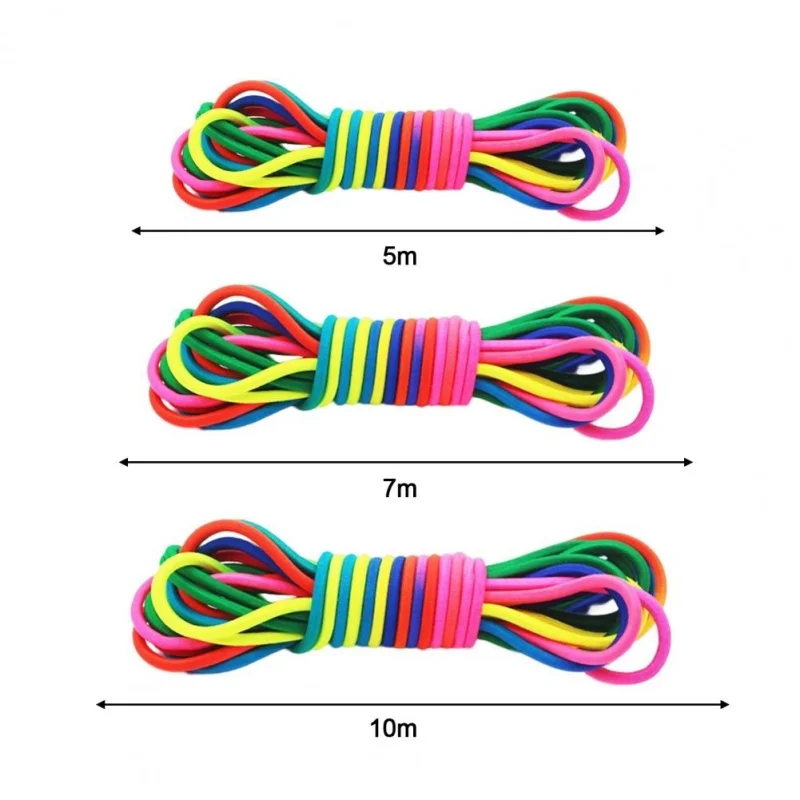 Corda de pular super elástica de 5-10m, treinamento de resistência, brinquedos divertidos para exercício interno e externo, grupo doméstico, alça de borracha ajustável