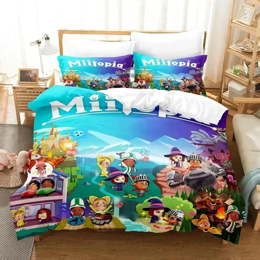 

Cartoon Game Miitopia Bedding Set Duvet Cover Bed Set Quilt Cover Pillowcase Comforter king Queen Size Boys Adult Bedding Set