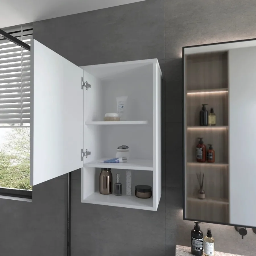 Белый аптечка с одной дверью