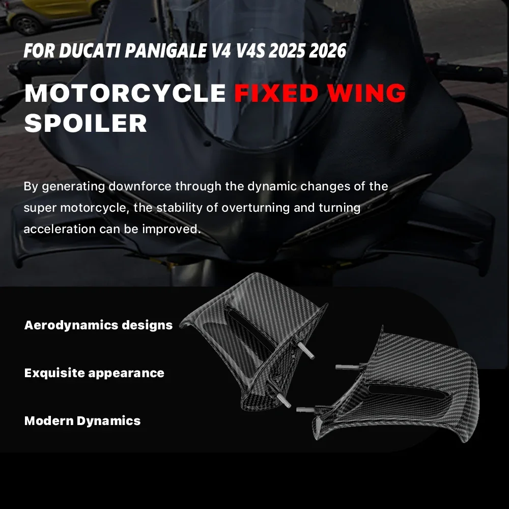 

Motorcycle Parts Aerodynamic Spoiler Fixed Wing Suitable For Ducati Panigale V4 V4S 2025-2026 High-Quality ABS Side Wing Cover