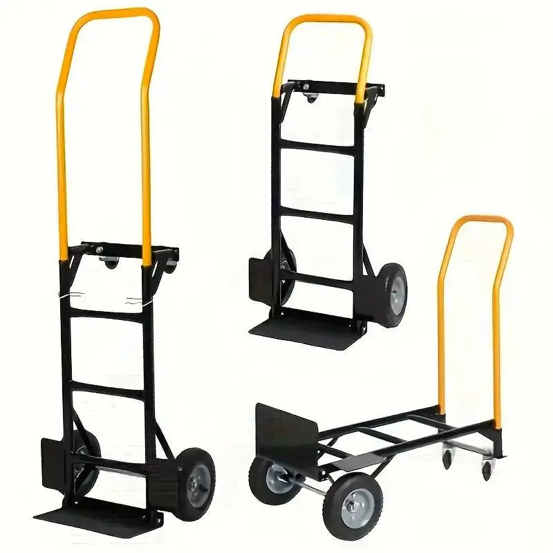 

Side removable steel outdoor hauling practical four-wheel garden trolley heavy duty durable