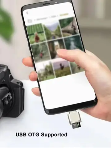 Type C TF Reader With Zinc Alloy Shell, SD Card Reader with USB C to USB Adapter, Suitable for Laptop, MacBook, Samsung Galaxy