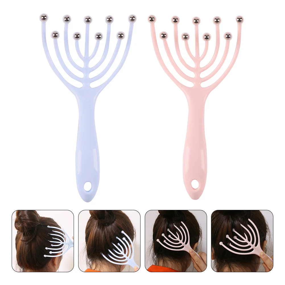 2 Pcs Eyes Hand Held Dual Head Massagers Carbon Steel Ball Multi-function