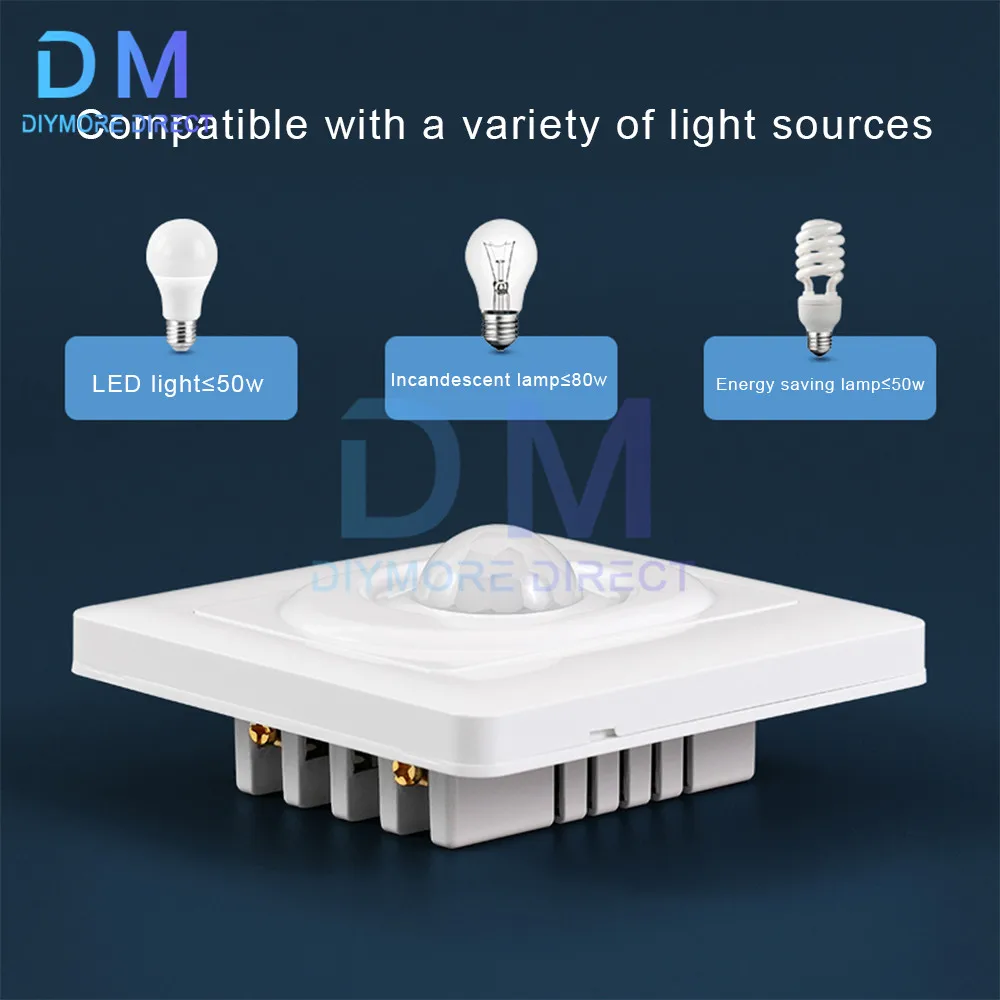 AC 180-220V Motion Sensor Switch PIR Infrared Auto Control LED Lamp Lighting Switch Smart Human Body Induction Detector